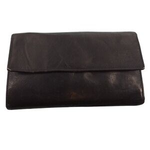 Classic Black Leather Bifold Wallet | Snap Closure | Card Slots
